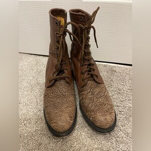 Brown Leather Lace up Boots